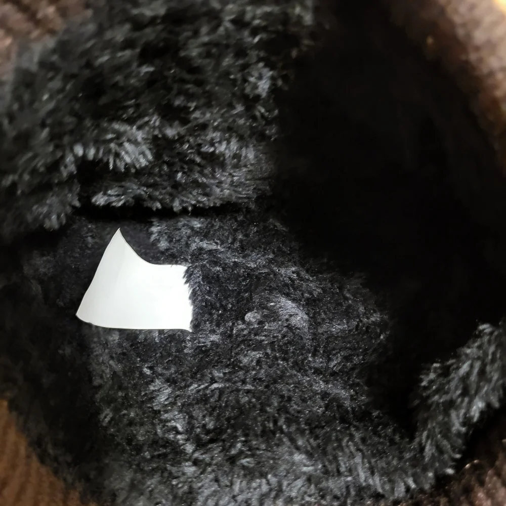 NWT Two Ben Sherman Knit Thermal Plush Lining Beanies - Black & Brown